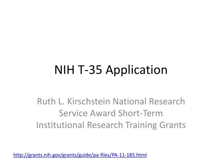 nih t 35 application