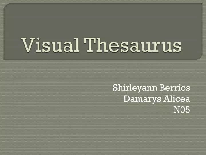 visual thesaurus