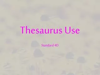 Thesaurus Use