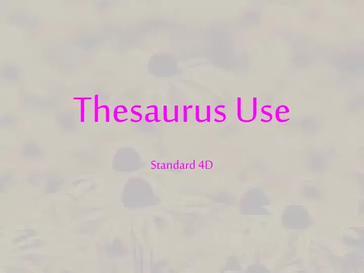thesaurus use