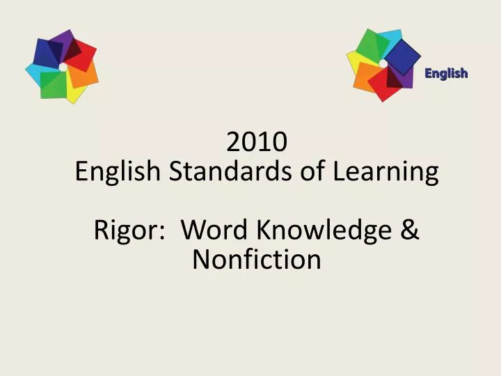 2010 english standards of learning rigor word knowledge nonfiction