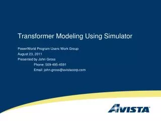 Transformer Modeling Using Simulator