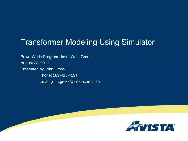 transformer modeling using simulator