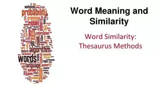 Word Meaning and Similarity