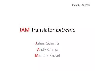 JAM Translator Extreme