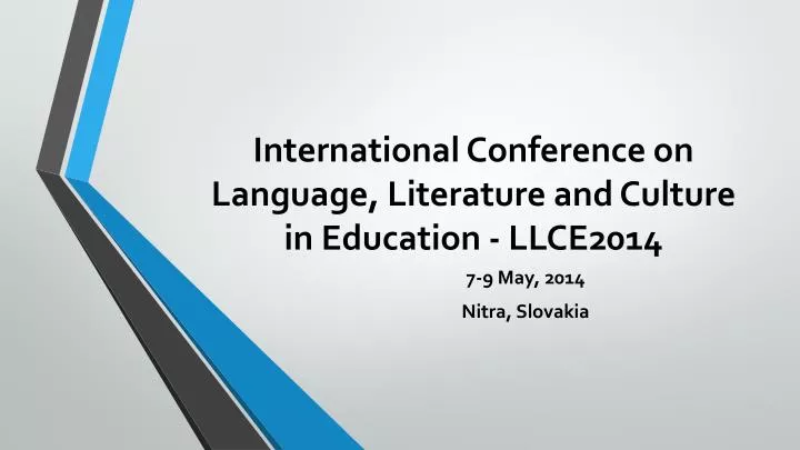 international conference on language literature and culture in education llce2014
