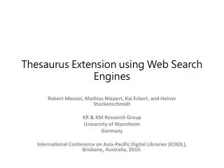 Thesaurus Extension using Web Search Engines