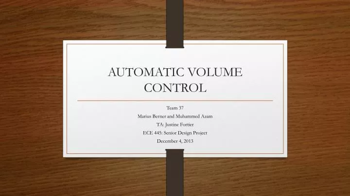 automatic volume control