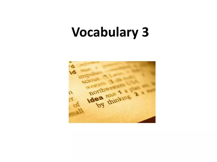 vocabulary 3