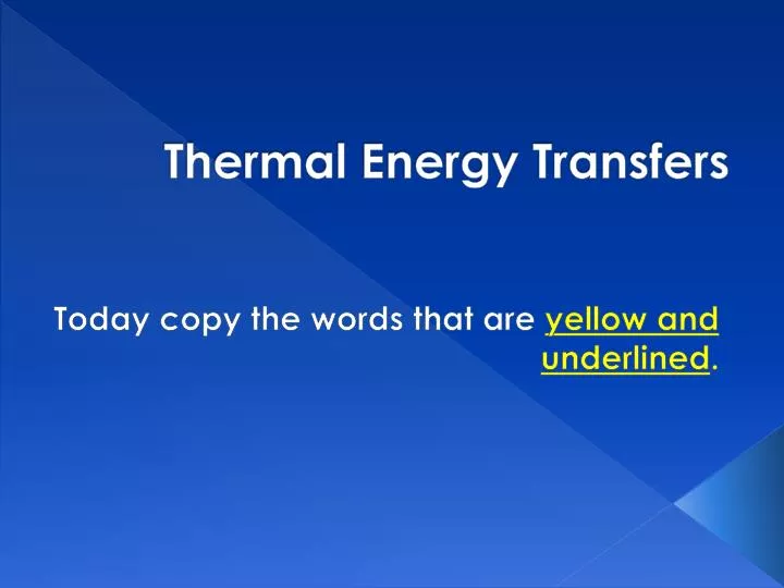 thermal energy transfers