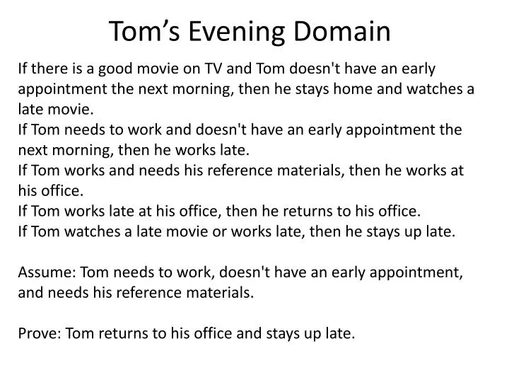 tom s evening domain