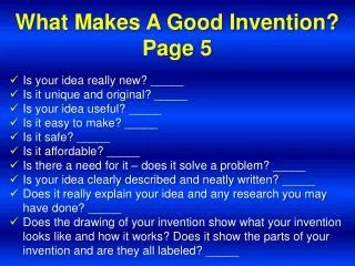 What Makes A Good Invention? Page 5