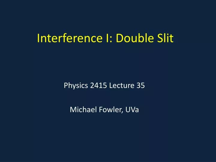 interference i double slit