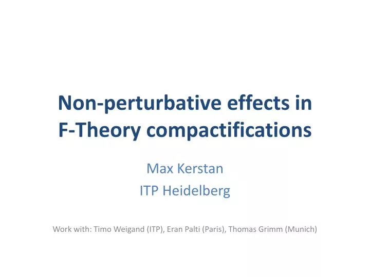 non perturbative effects in f theory compactifications