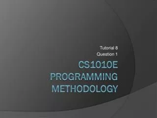 CS1010E Programming Methodology