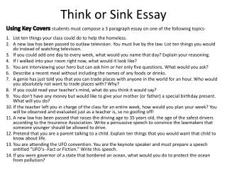 Think or Sink Essay