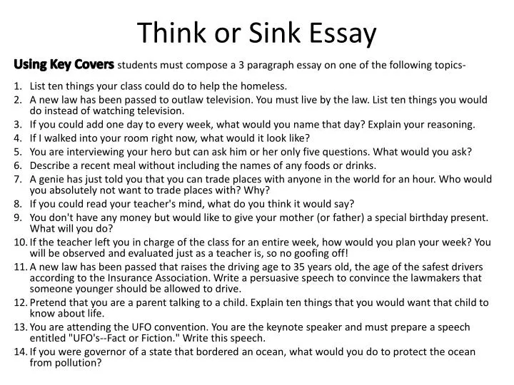 think or sink essay