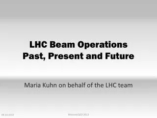 LHC Beam Operations Past , Present and Future
