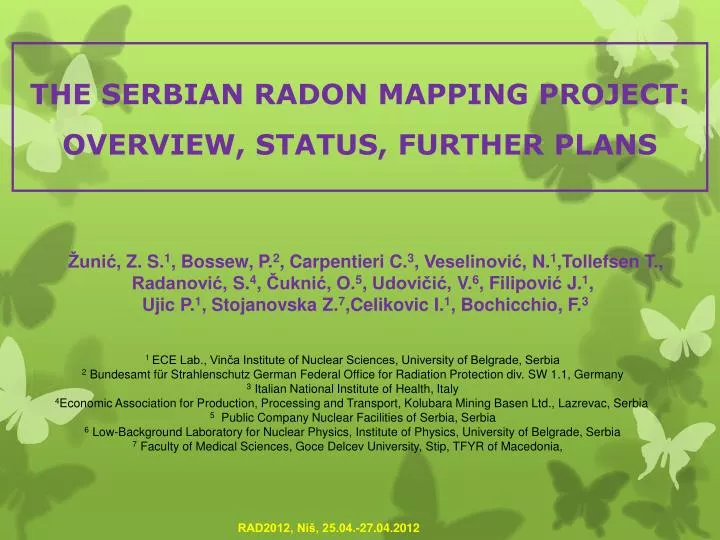 the serbian radon mapping project overview status further plans