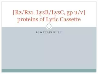 [ Rz /Rz1, LysB / LysC , gp u/v] proteins of Lytic Cassette