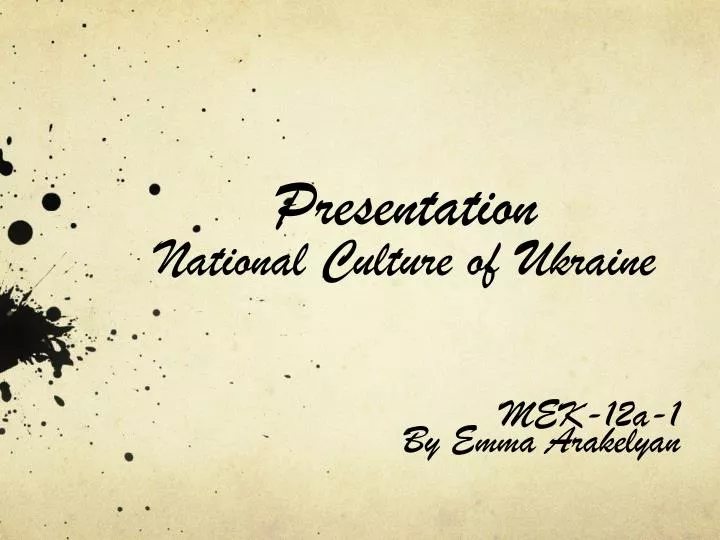 presentation national culture of ukraine
