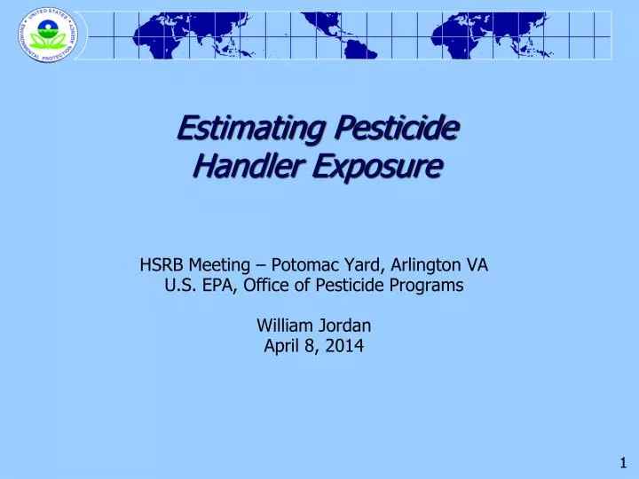 estimating pesticide handler exposure