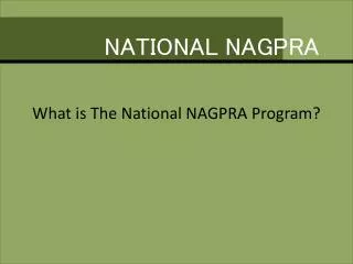 NATIONAL NAGPRA