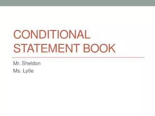 Conditional Statement Book