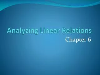 analyzing linear relations