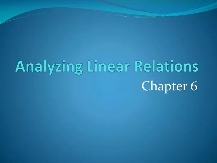 analyzing linear relations