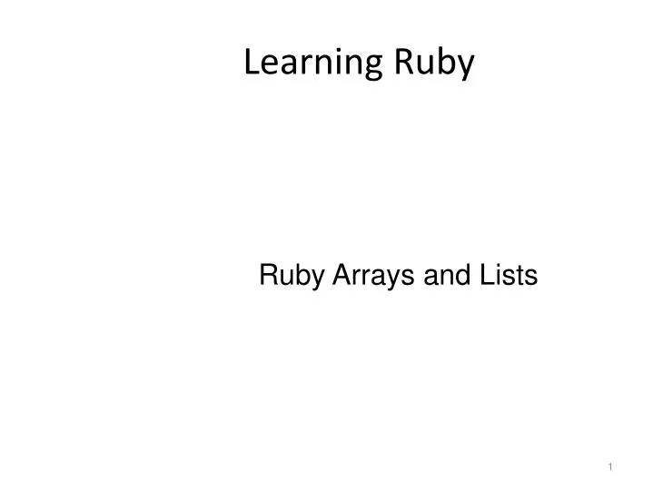 learning ruby