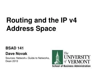 Routing and the IP v4 Address Space