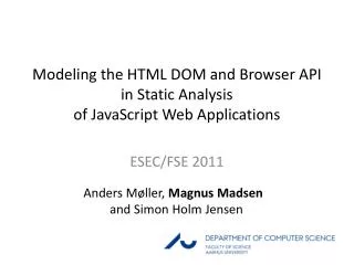 Modeling the HTML DOM and Browser API in Static Analysis of JavaScript Web Applications