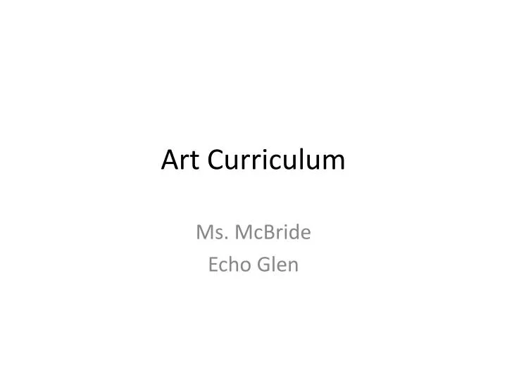 art curriculum
