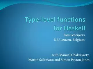 Type-level functions for Haskell