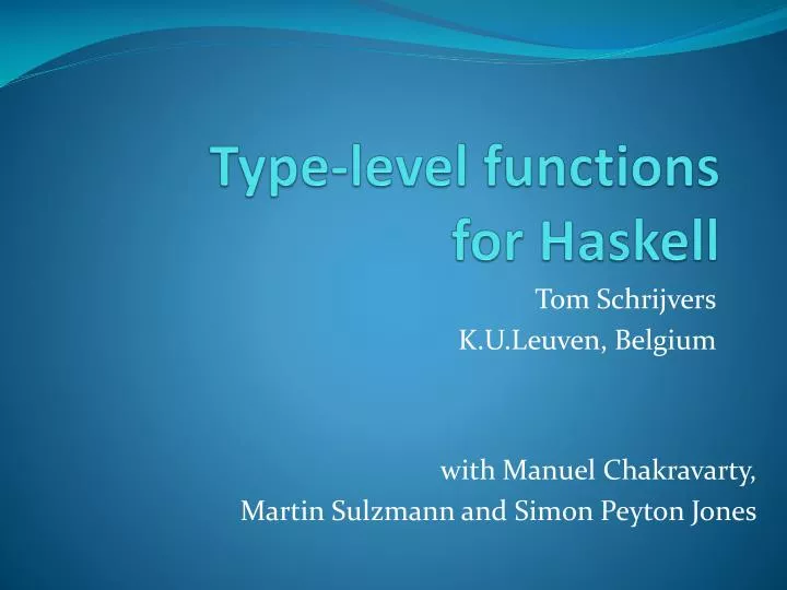type level functions for haskell