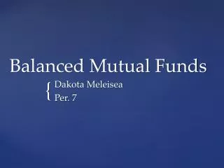 Balanced Mutual Funds