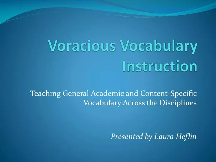 voracious vocabulary instruction