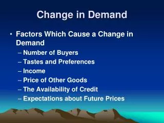 Change in Demand