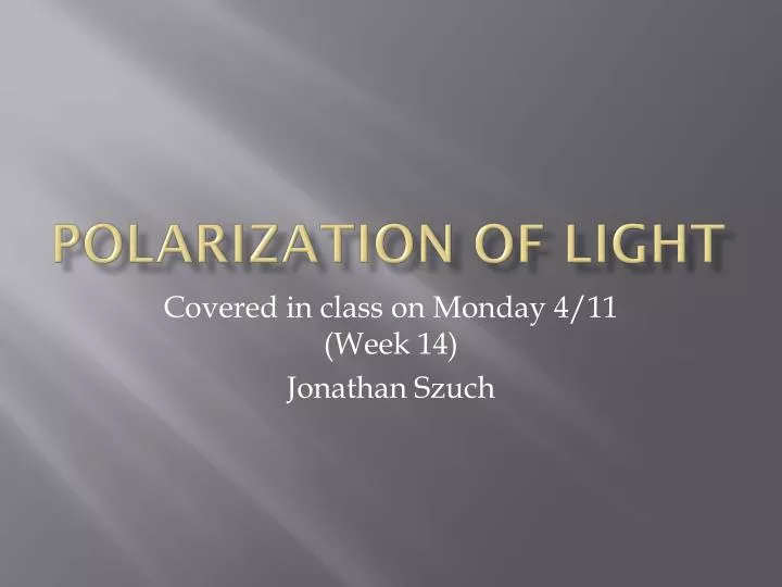 polarization of light