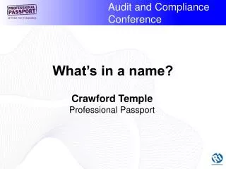 Crawford Temple Professional Passport