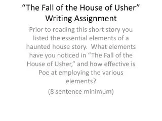 the fall of the house of usher writing assignment