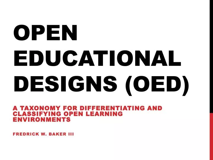 open educational designs oed