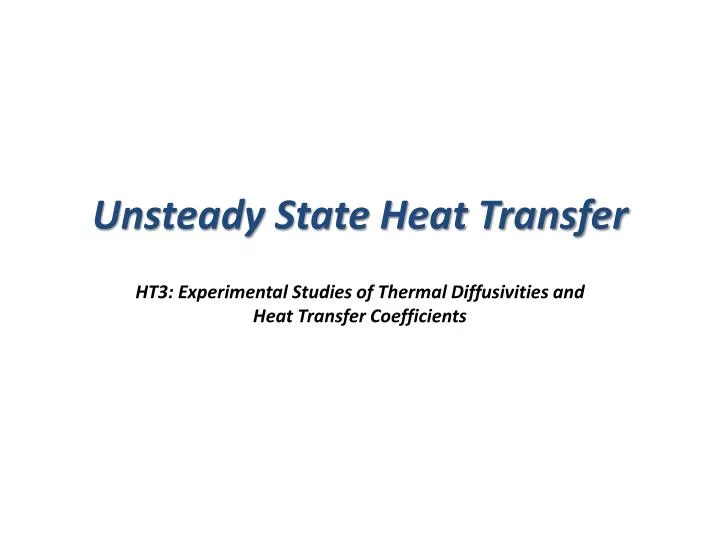 unsteady state heat transfer