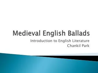 Medieval English Ballads