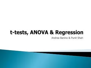 t -tests, ANOVA &amp; Regression