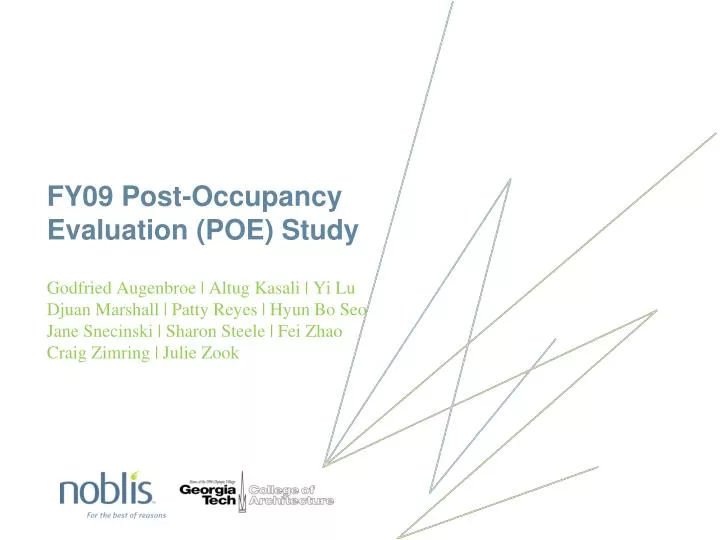 fy09 post occupancy evaluation poe study