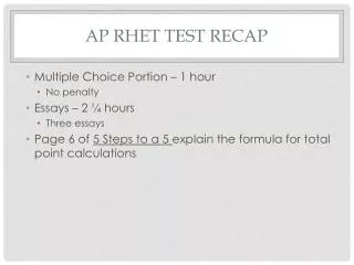 AP Rhet Test Recap