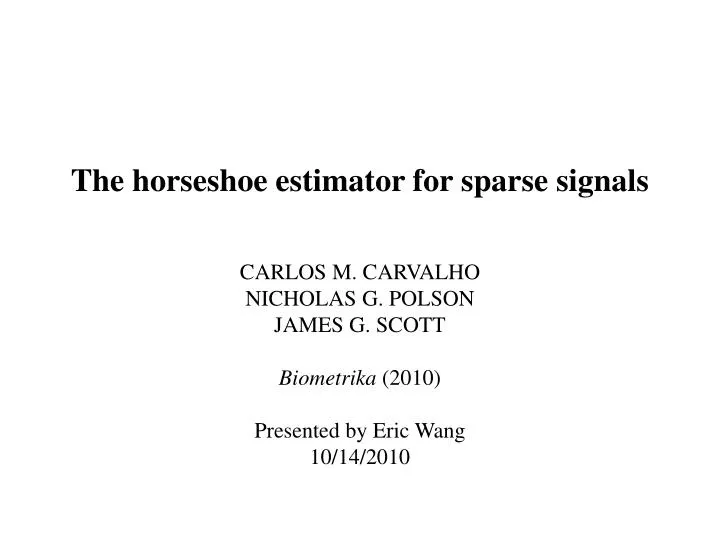 the horseshoe estimator for sparse signals