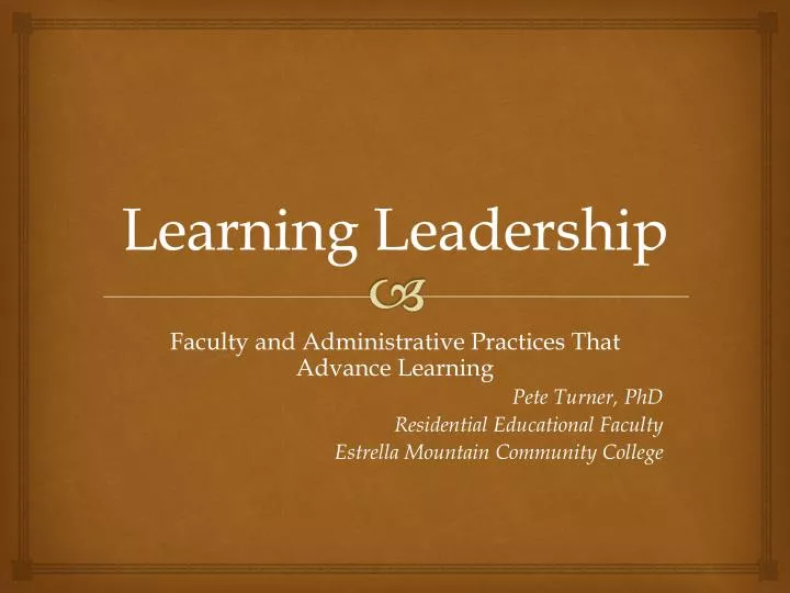 learning leadership